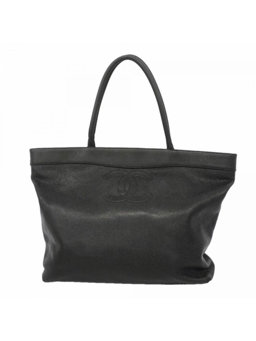 Chanel Tote Bag Caviar Leather Black Gold
